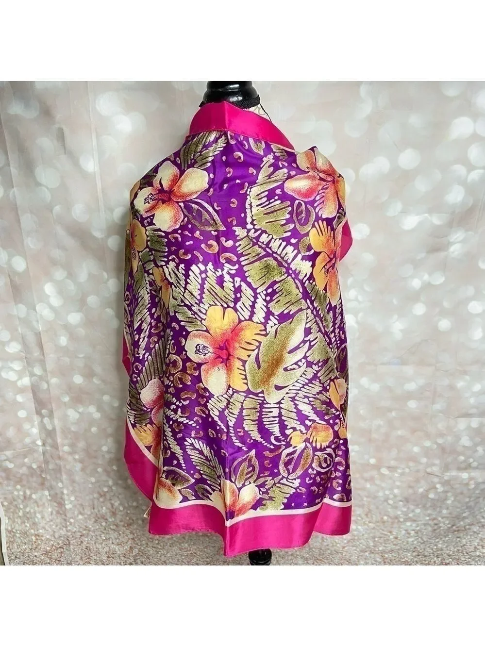 BAAR & Beards Vintage Tropical Floral Silk Scarf
